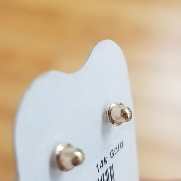 14k Yellow Gold Lady Bug Baby Girls Stud Earrings - Picture 6 of 8